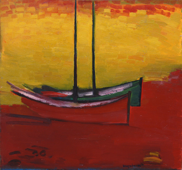 SHACRO BOCKUTCHAWA * BOATS * Oil on Canvas 75x80