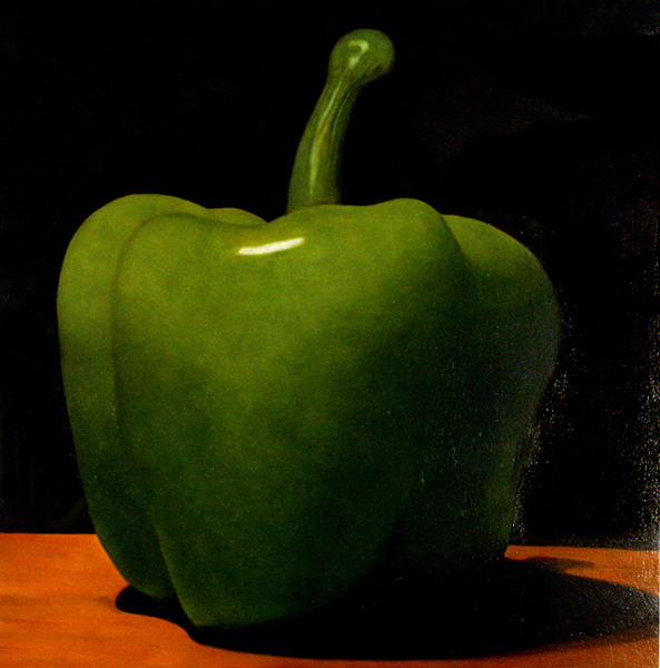 TOBY BOOTHMAN * GREEN PEPPER * Oil on Canvas 40x40
