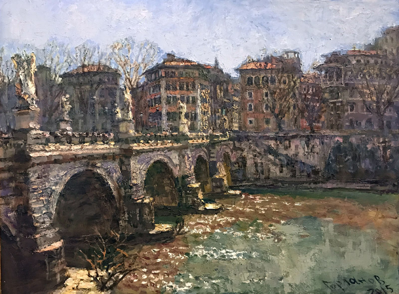 ANDRIAN GORLANOV * ROME PONT ST.ANGELO * Oil on Canvas 60x80