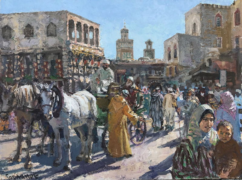 ANDRIAN GORLANOV * STREET IN FEZ * Oil on Canvas 60x80