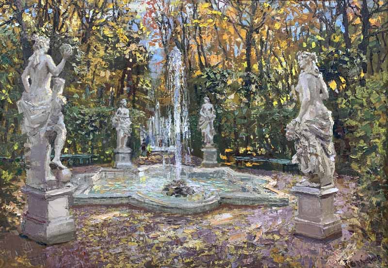ANDRIAN GORLANOV * SUMMER GARDEN IN AUTUMN * Oil on Canvas 70x100