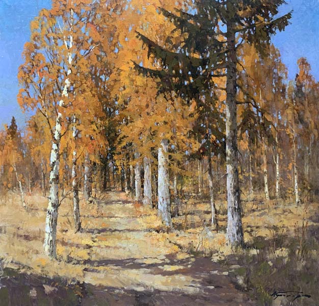 ALEXANDER KREMER * AUTUMN * Oil on Canvas 79x78