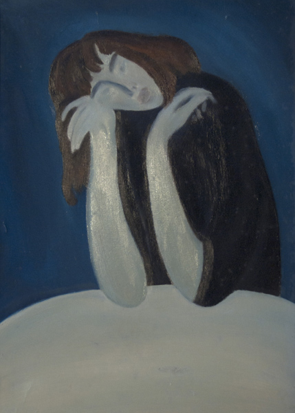 VALERY LUKKA * SITTING GIRL * Oil on Canvas 66x49