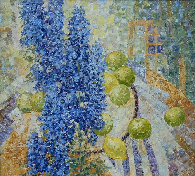 OLGA MALKOVA * FLOWERS FRUIT * Oil on Canvas 81x89