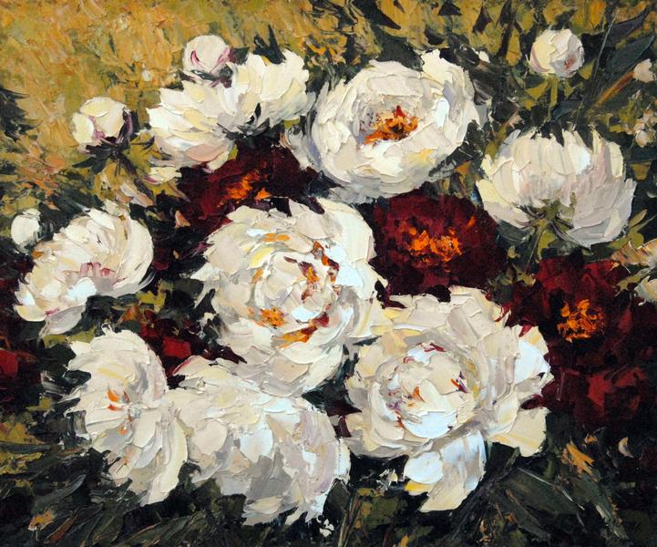 OLGA MALKOVA * PIONS * Oil on Canvas 50x60