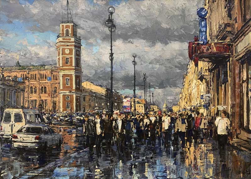 CYRILL MAL'KOV * NEVSKY * Oil on Canvas 65x90