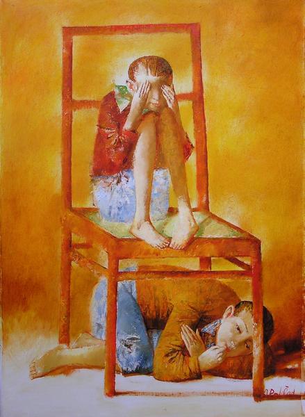 ALEXANDER POKLAD * HIDE & SEEK * Oil on Canvas 100x70