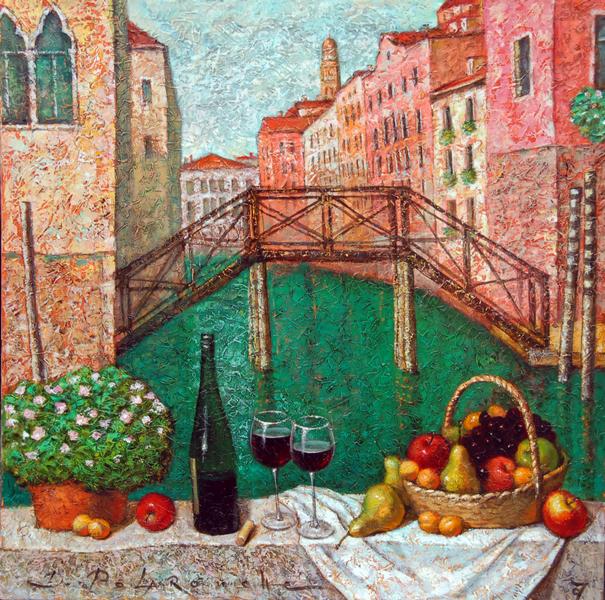 DIMITRY POLAROUCHE * PICNIC CANNAREGGIO * Oil on Canvas 100x100