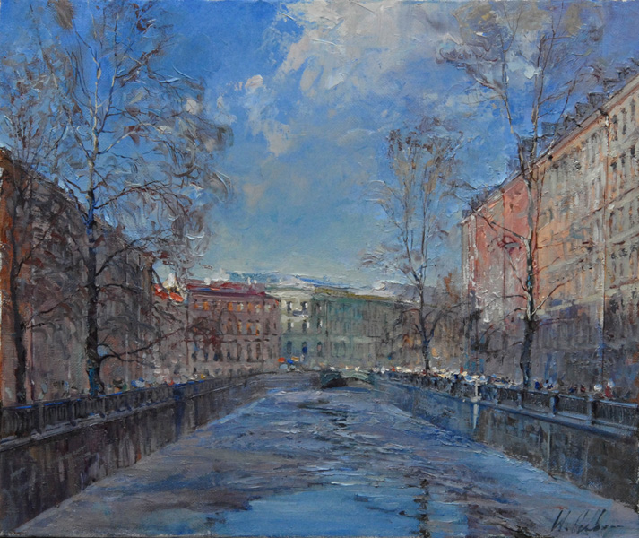 IGOR SCVORTSOV * SPRIONG ON GRIBOYEDOV CANAL * Oil on Canvas 50x60