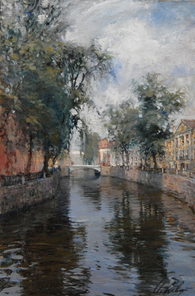 IGOR SCVORTSOV * SUMMER ON CANAL * Oil on Canvas 60x40