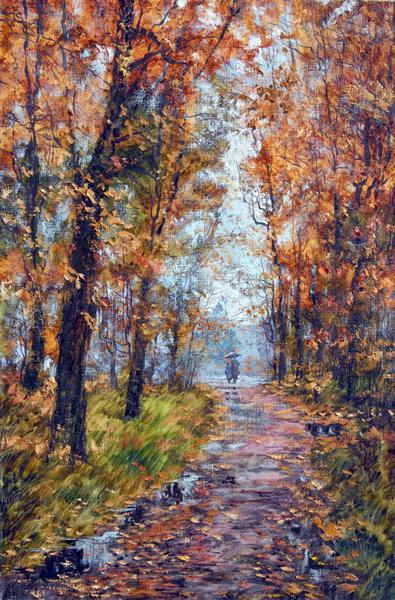 OLEG SNO * AUTUMN ALLEY * Oil on Canvas 90x60